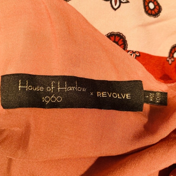 House of Harlow 1960 x Revolve Leta rose patchwork asymmetric dress. Large - Picture 4 of 6